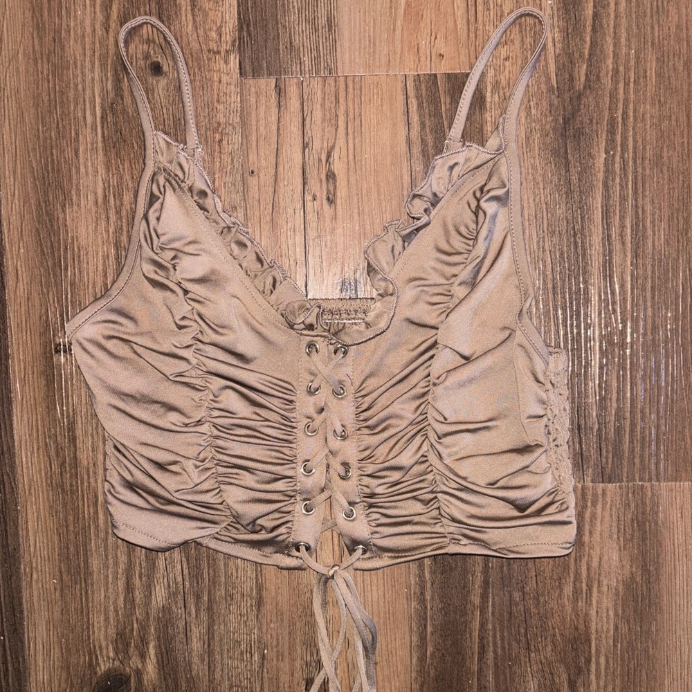 Brown cropped tank top